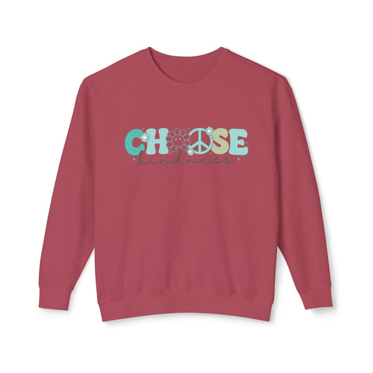 Teal - Choose Kindness - Lightweight Crewneck Sweatshirt