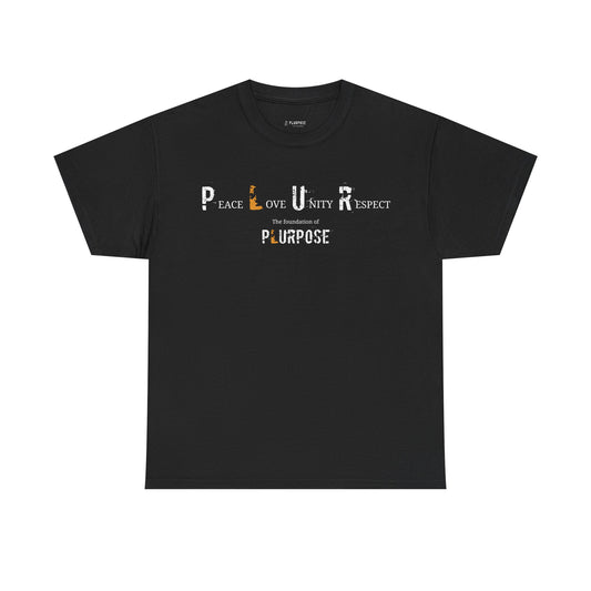 Peace, Love, Unity & Respect Tee - Unisex Heavy Cotton T-shirt