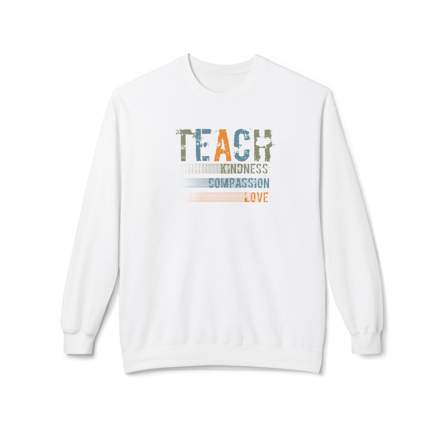 Teach Compassion - Unisex Fleece Crewneck Sweatshirt
