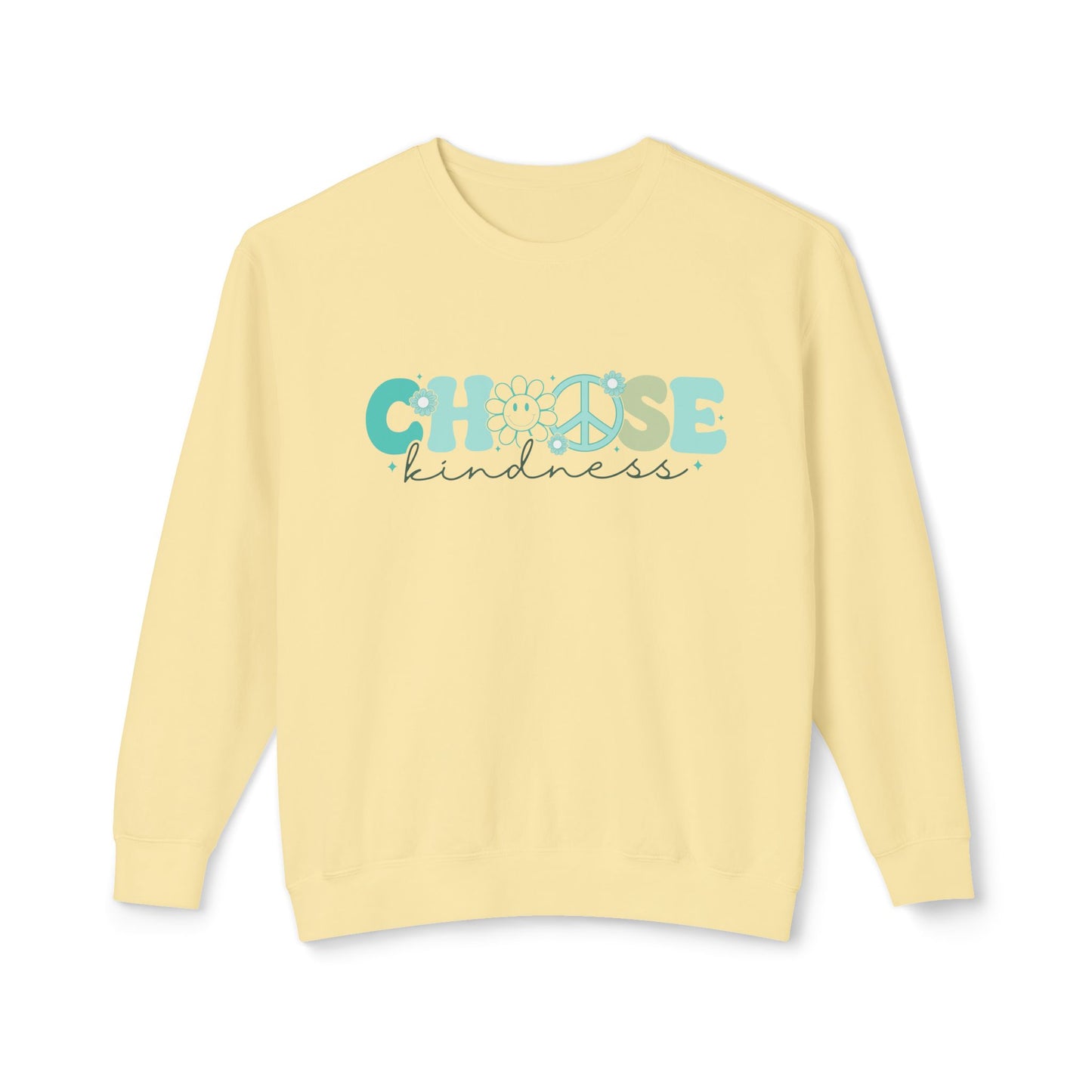 Teal - Choose Kindness - Lightweight Crewneck Sweatshirt