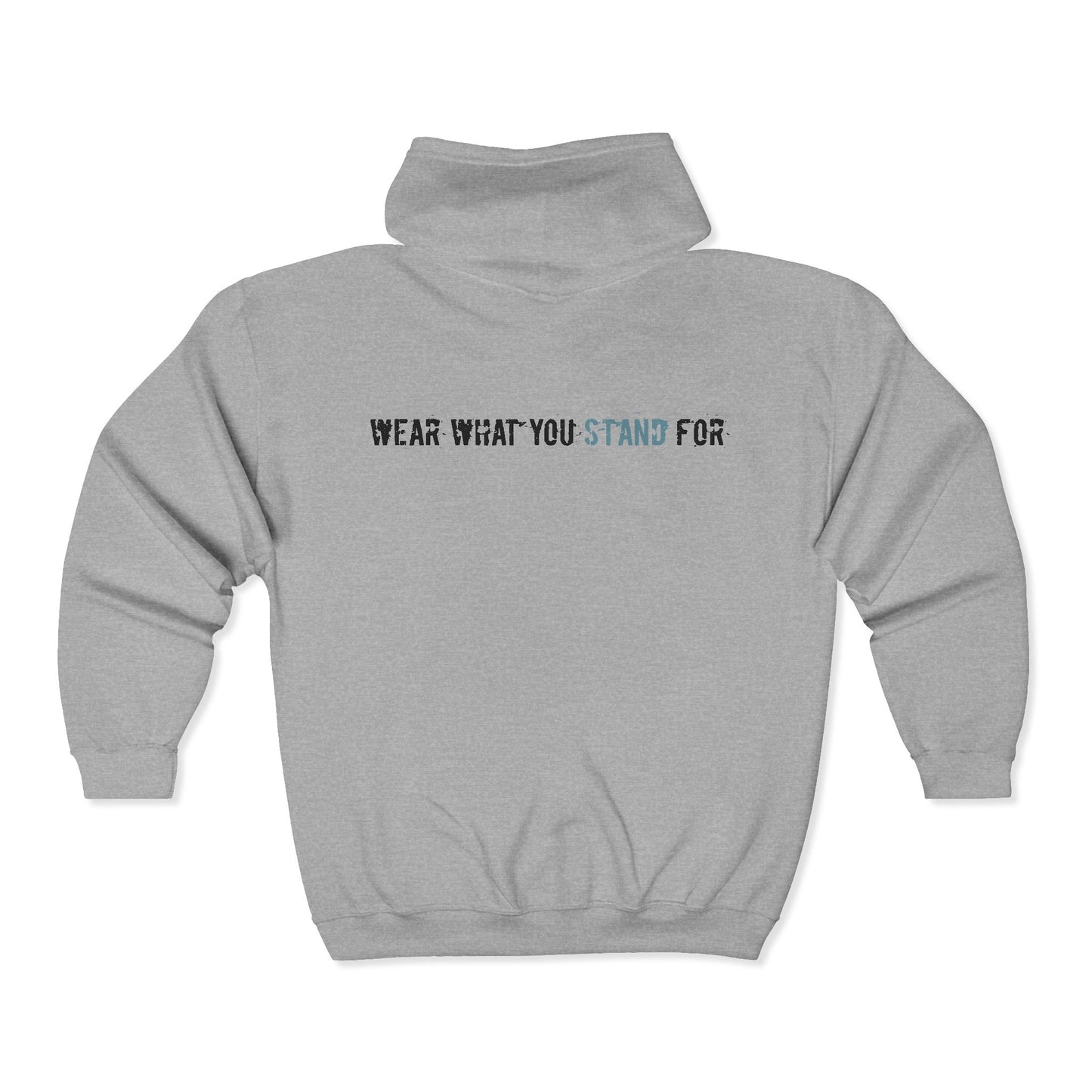 Zip Hoodie — "Plurpose" Front Logo & "Wear What You Stand For" Statement Back