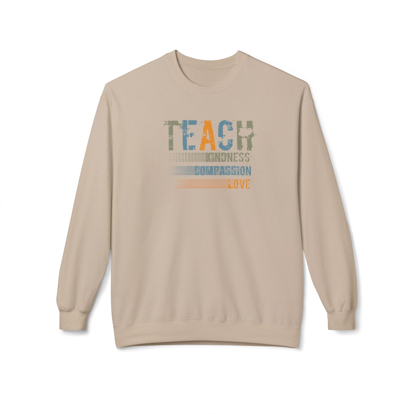 Teach Compassion - Unisex Fleece Crewneck Sweatshirt