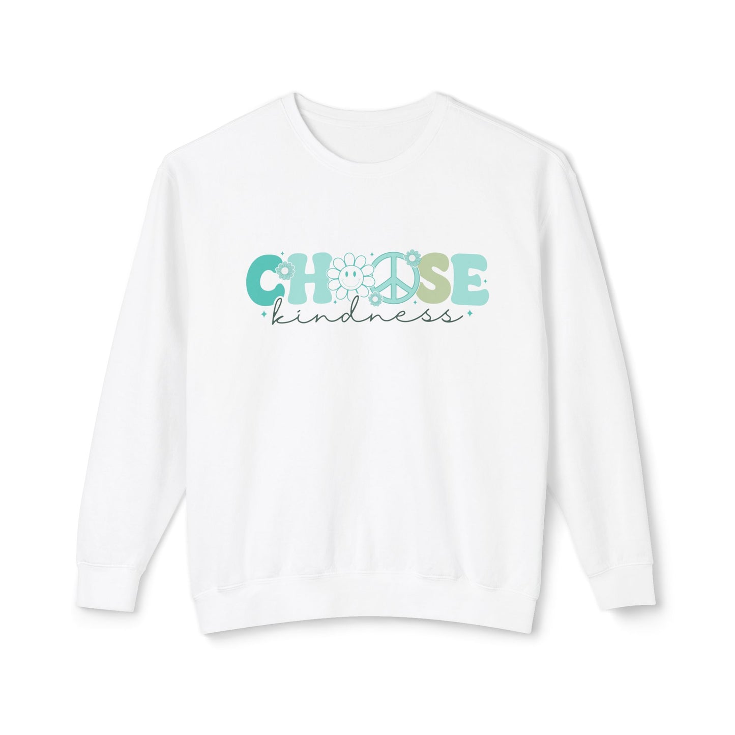 Teal - Choose Kindness - Lightweight Crewneck Sweatshirt
