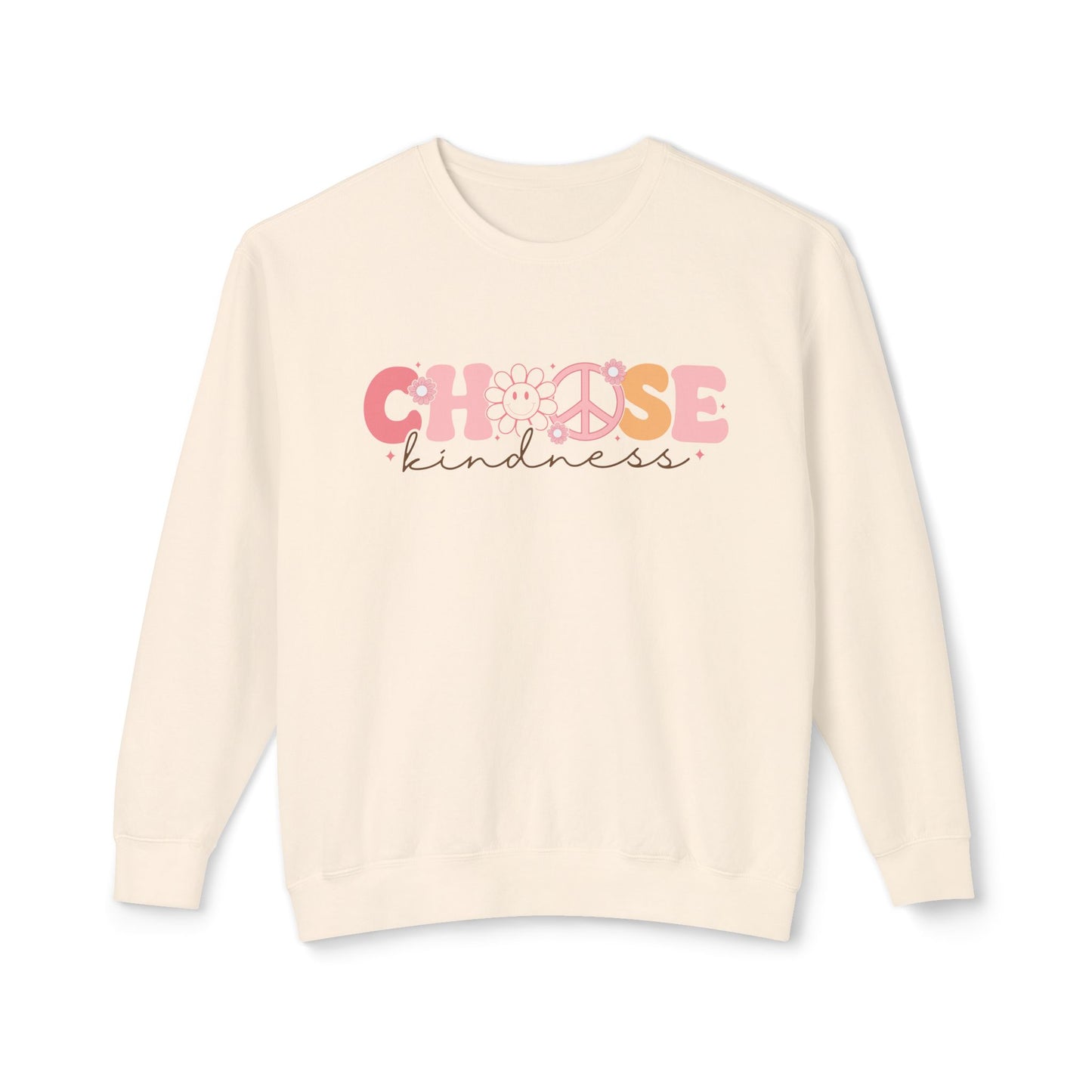 Pink - Choose Kindness - Lightweight Crewneck Sweatshirt
