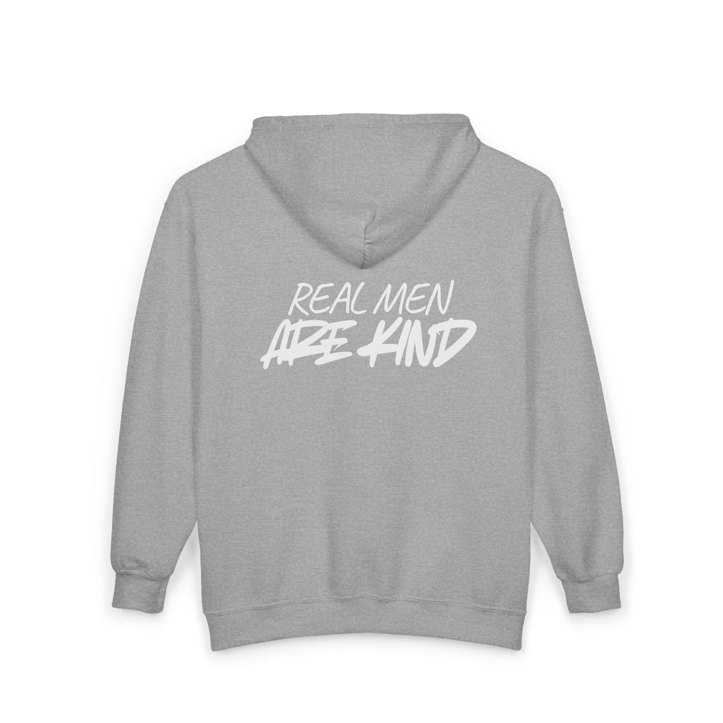 Real Men Are Kind Full-Zip Hoodie — Men's Kindness Graphic Zip-Up