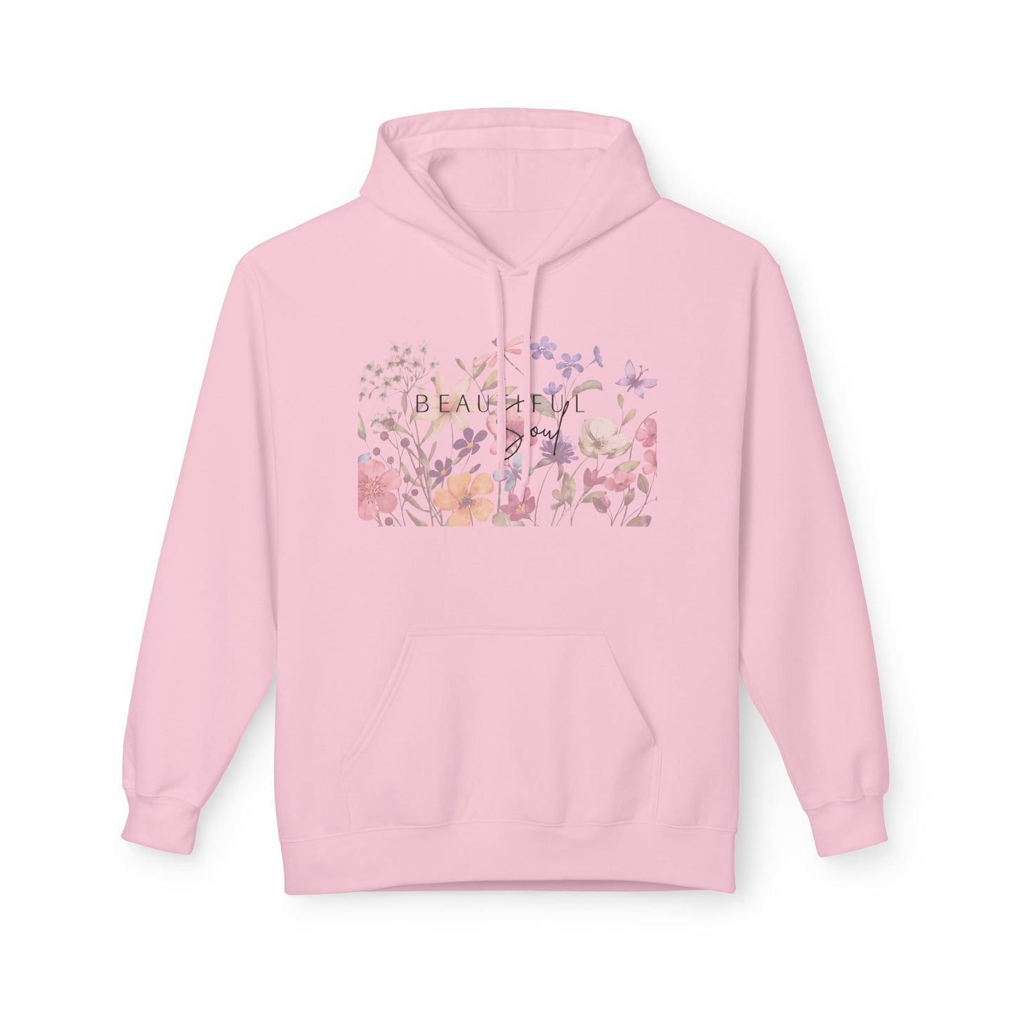 Beautiful Soul - Cozy Fleece, Floral Inspiration Hoodie