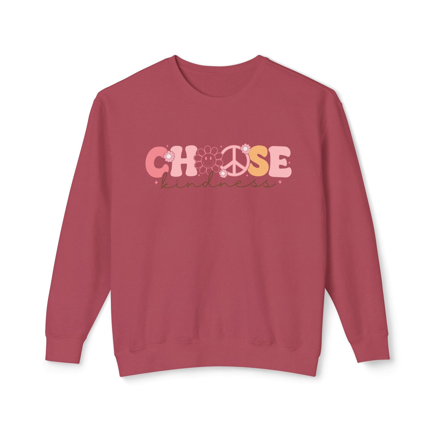 Pink - Choose Kindness - Lightweight Crewneck Sweatshirt