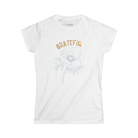 Grateful - Floral Women's Softstyle Tee