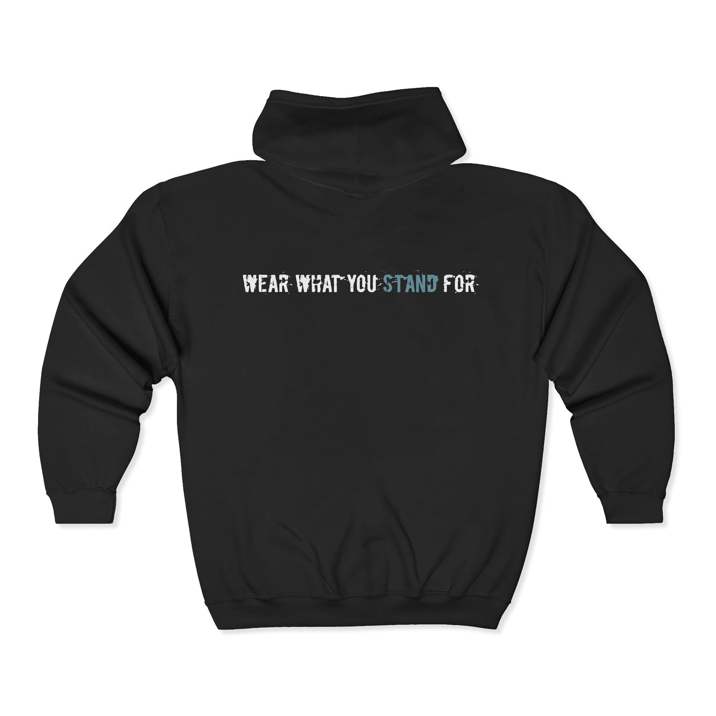 Zip Hoodie — "Plurpose" Front Logo & "Wear What You Stand For" Statement Back