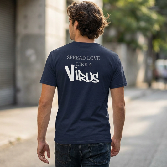 “Spread Love Like a Virus” White Graphic T-Shirt