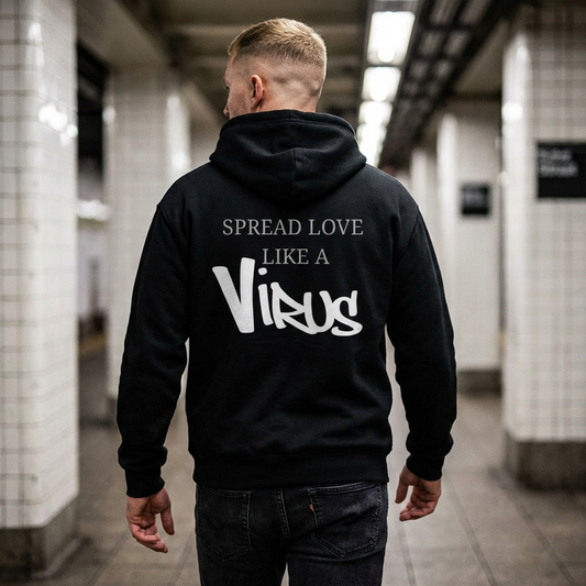 Spread Love Like a Virus Hoodie — Plurpose Graphic Pullover
