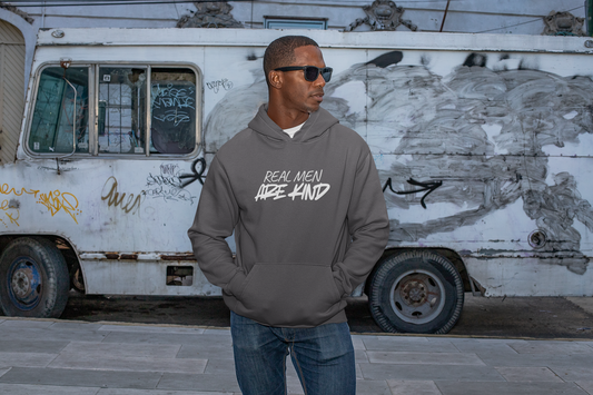 “Real Men Are Kind” Graphic Pullover Hoodie