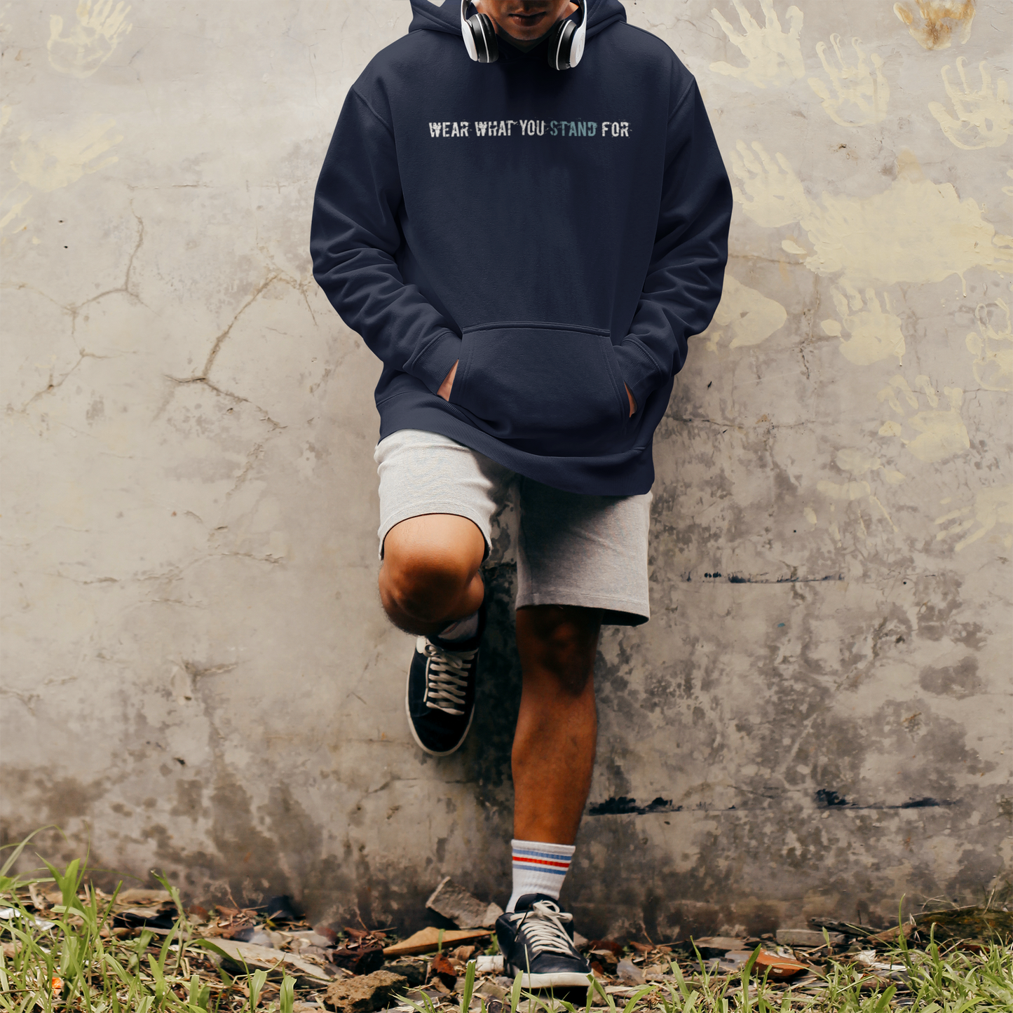 Hoodie — "Wear What You Stand For" Minimalist Statement Pullover