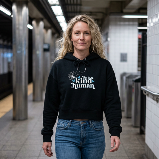 Be a Kind Human - Women's Cropped Hoodie