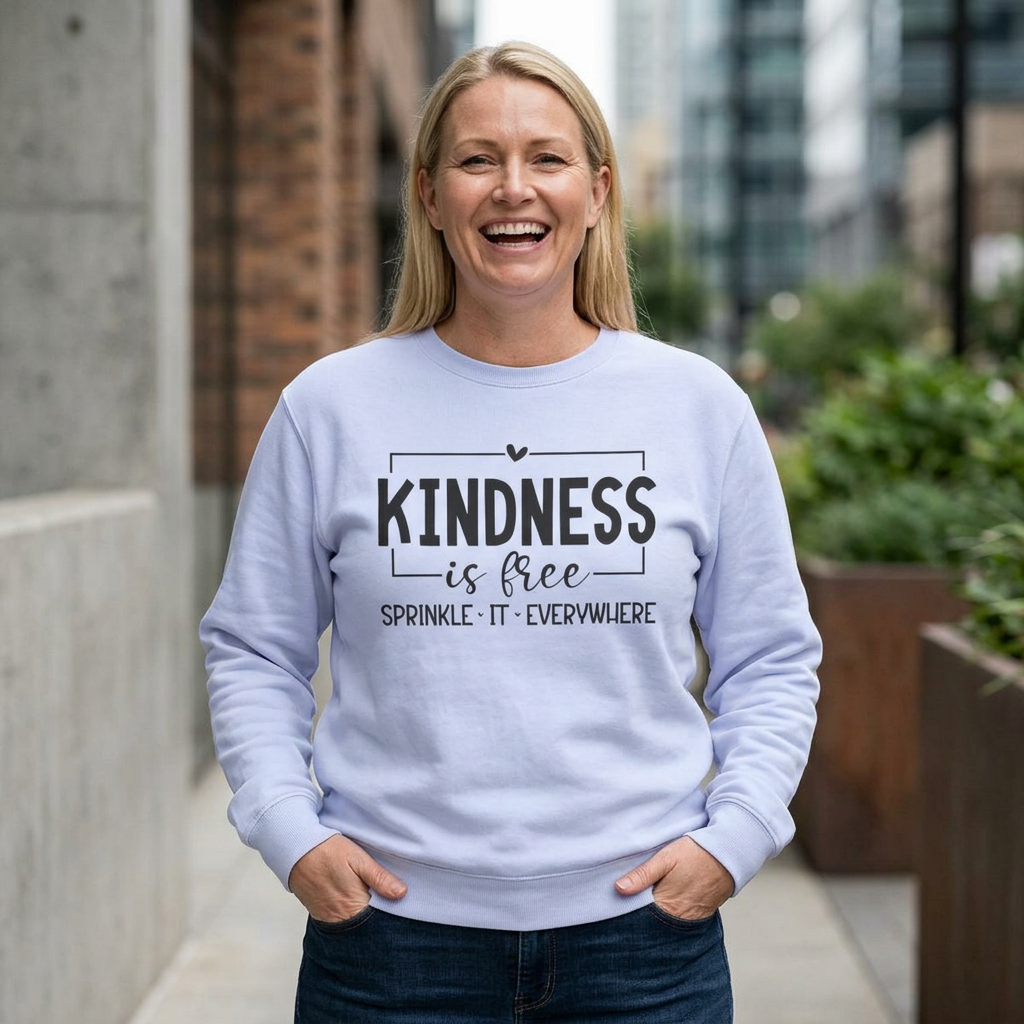 Kindness is Free - Lightweight Pullover Crewneck Sweatshirt