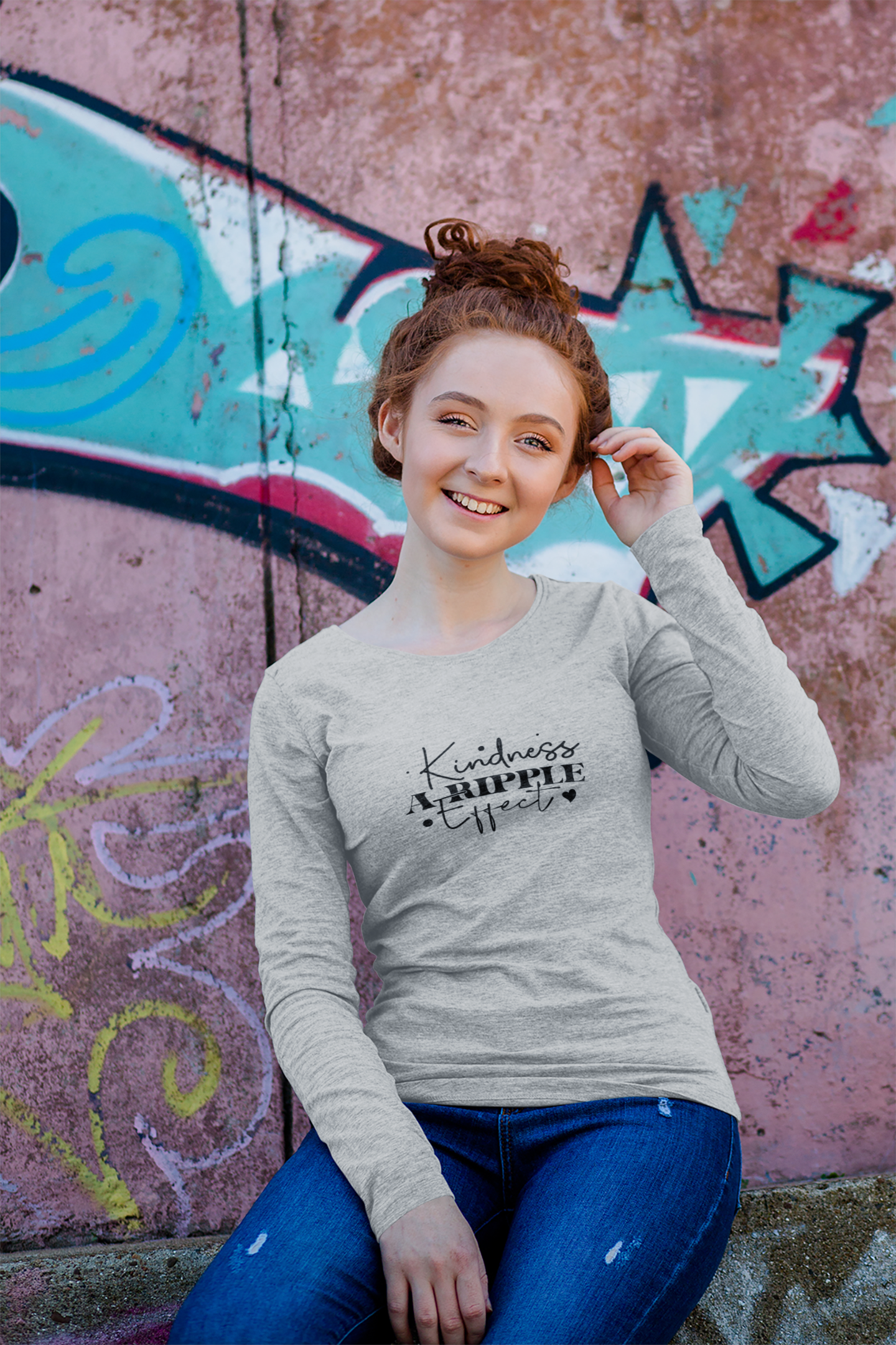 Kindness a Ripple Effect- Spreading Positivity - Long Sleeve Tee