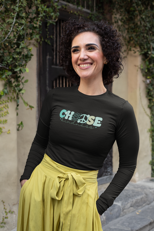 Teal- Choose Kindness - Long Sleeve Tee