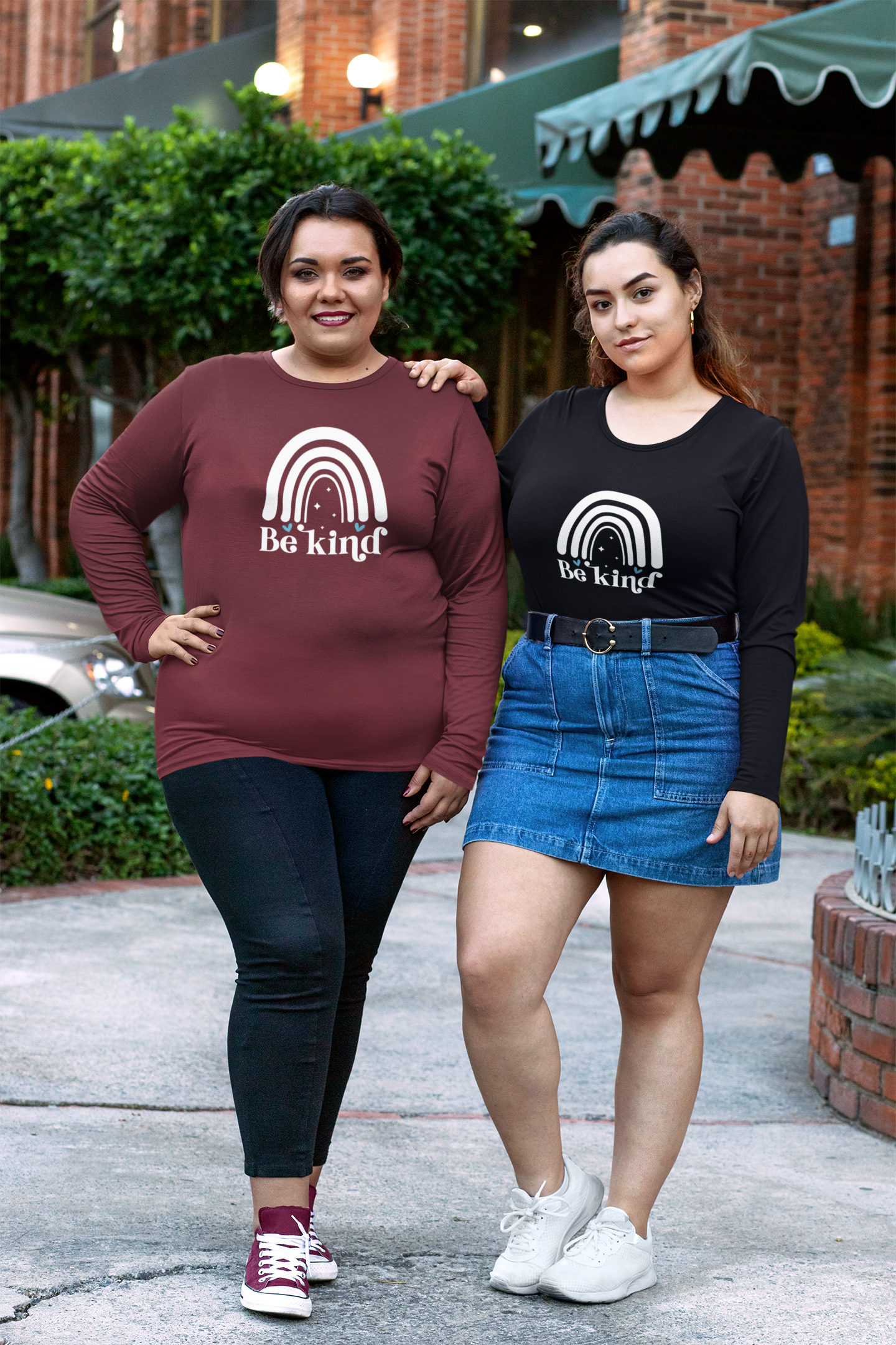 Be Kind Rainbow - Women's Jersey Long Sleeve Tee