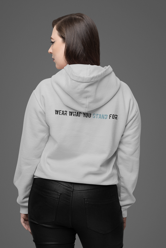 Zip Hoodie — "Plurpose" Front Logo & "Wear What You Stand For" Statement Back