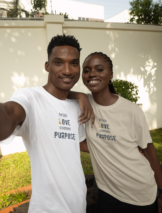 "With Love Comes Purpose" Design - Unisex Heavy Cotton Tee