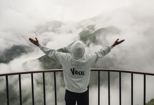 Spread Love Like a Virus- Full Zip Hooded Sweatshirt