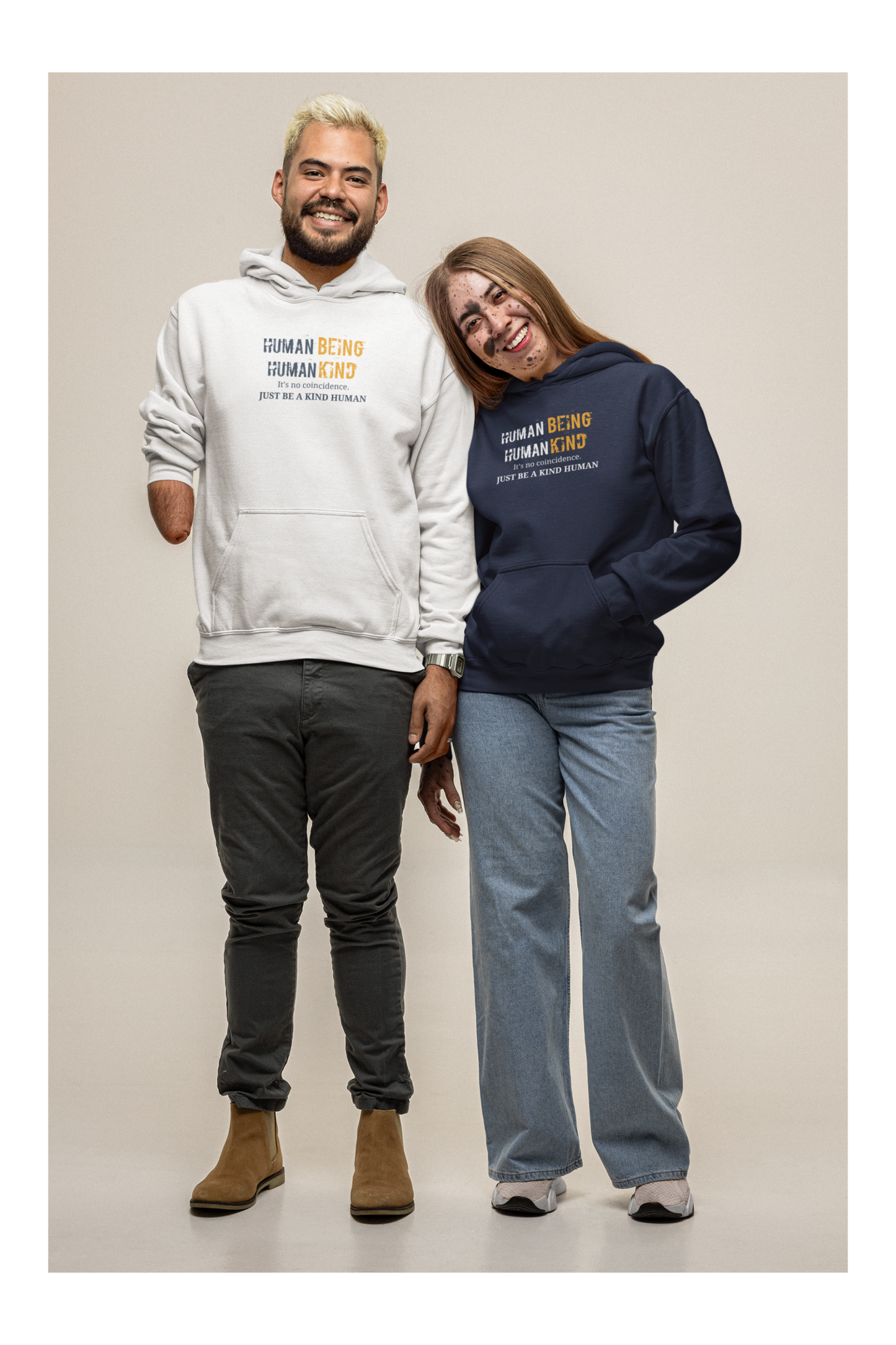 Human Being, Human Kind, Be Kind - Hooded Sweatshirt, Soft Unisex Hoodie