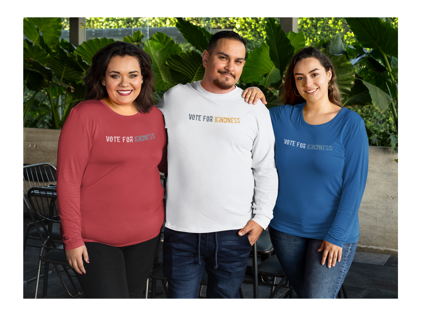 Vote for Kindness Long Sleeve Tee | Unisex Cotton Shirt