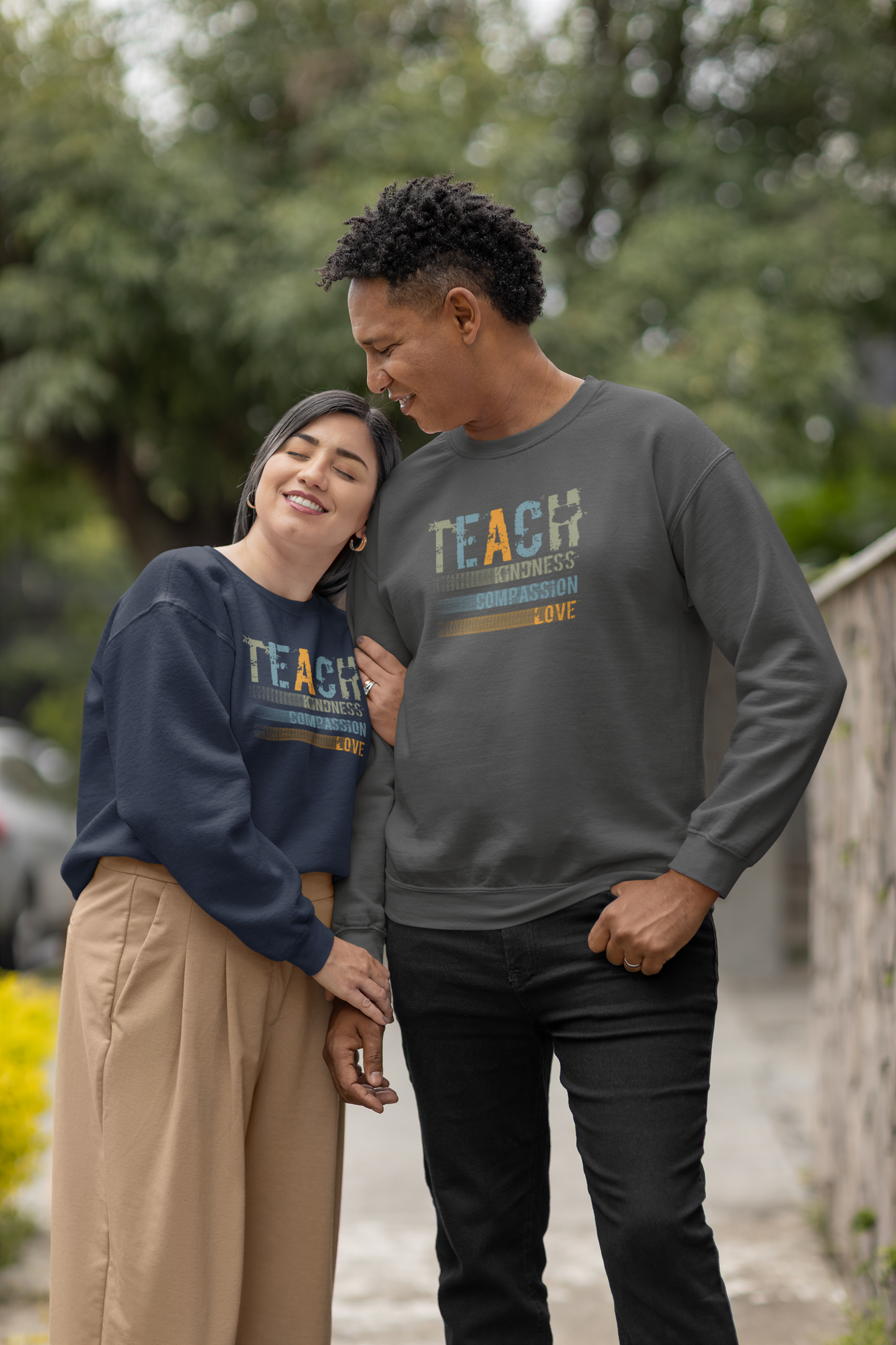 Teach Compassion - Unisex Fleece Crewneck Sweatshirt