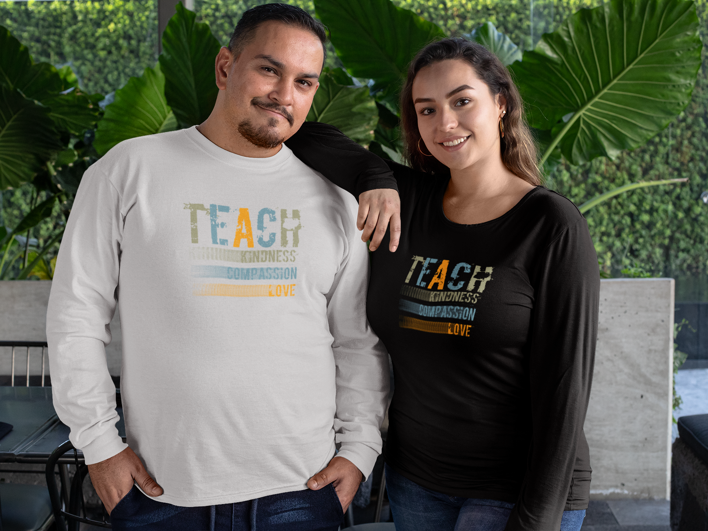 Teach Kindness, Compassion, Love- Unisex Long Sleeve Tee