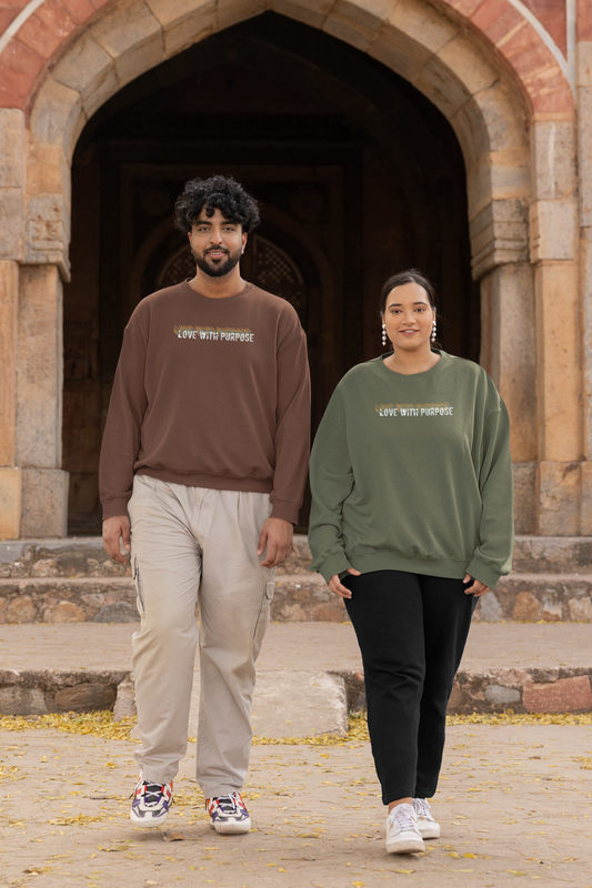 Love with Purpose- Unisex Fleece Crewneck Sweatshirt