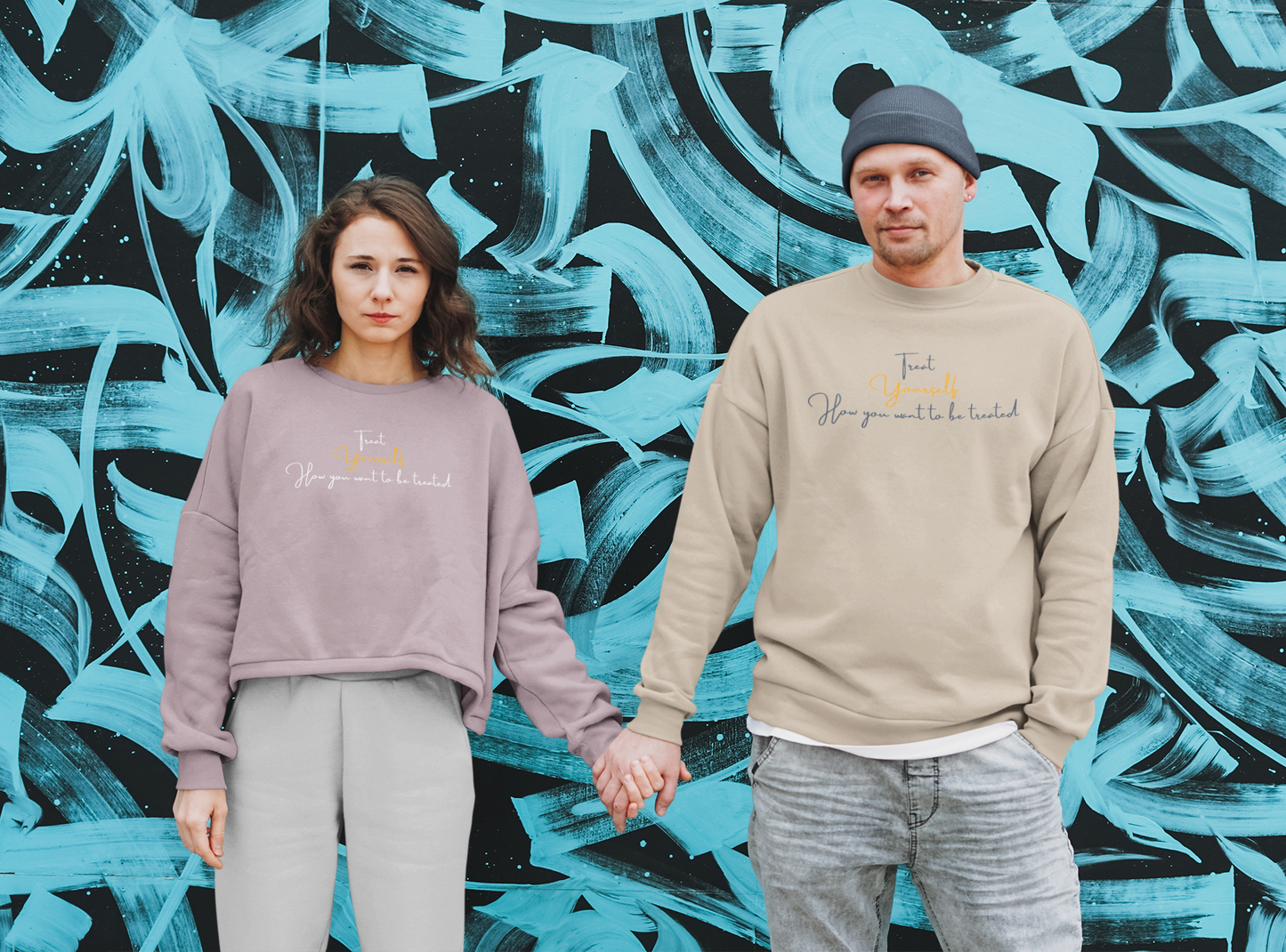 Treat Yourself how you want to be Treated - Cozy, Unisex Fleece Crewneck Sweatshirt