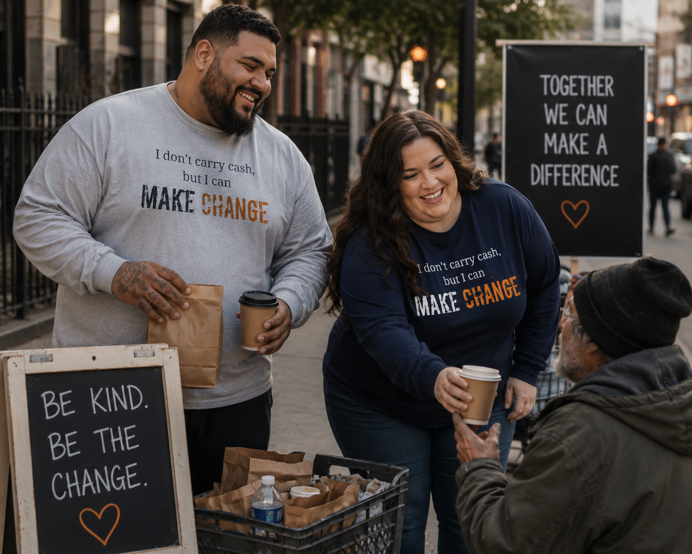I don't carry cash, but I can Make CHANGE- Unisex Inspirational Long Sleeve Tee