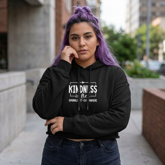 Kindness is Free- Women's Cropped Hoodie