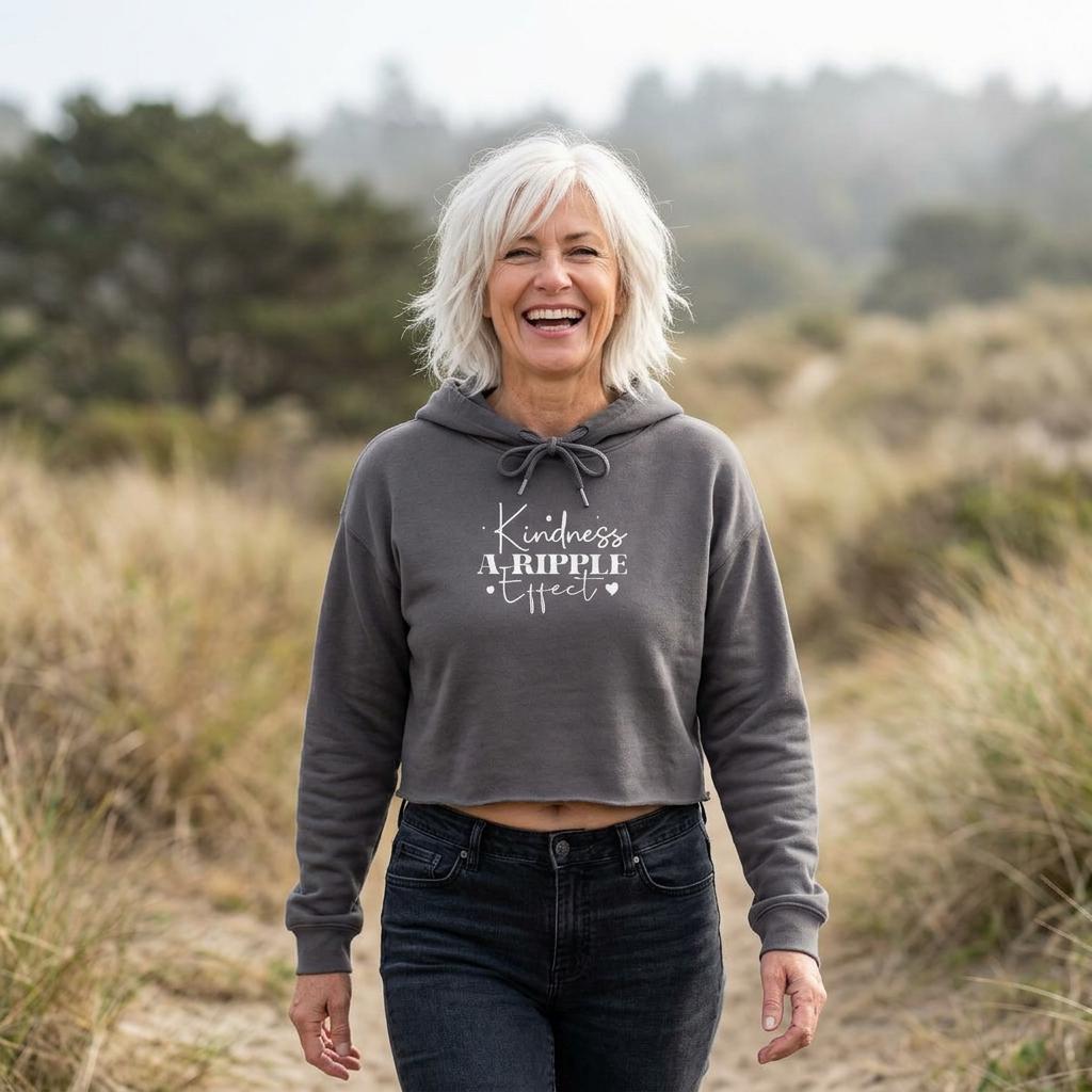 Kindness a Ripple Effect - Positivity Cropped Hoodie
