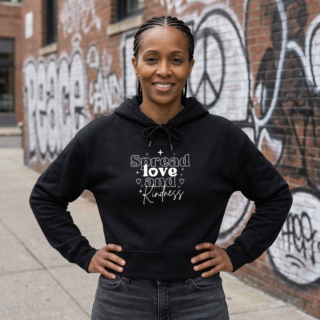 Spread Love and Kindness - Women's Cropped Hoodie