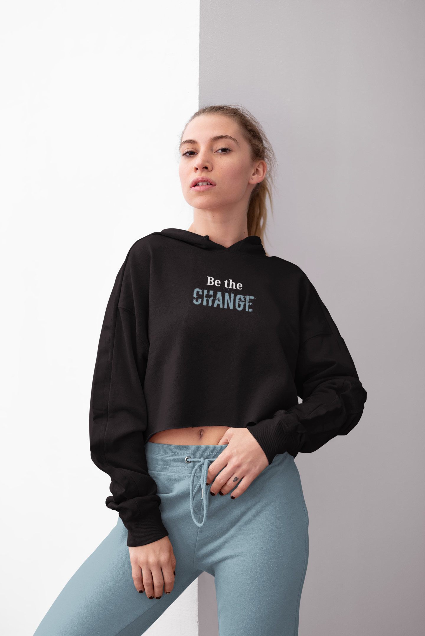 'Be the Change' - Women's Cropped Hoodie