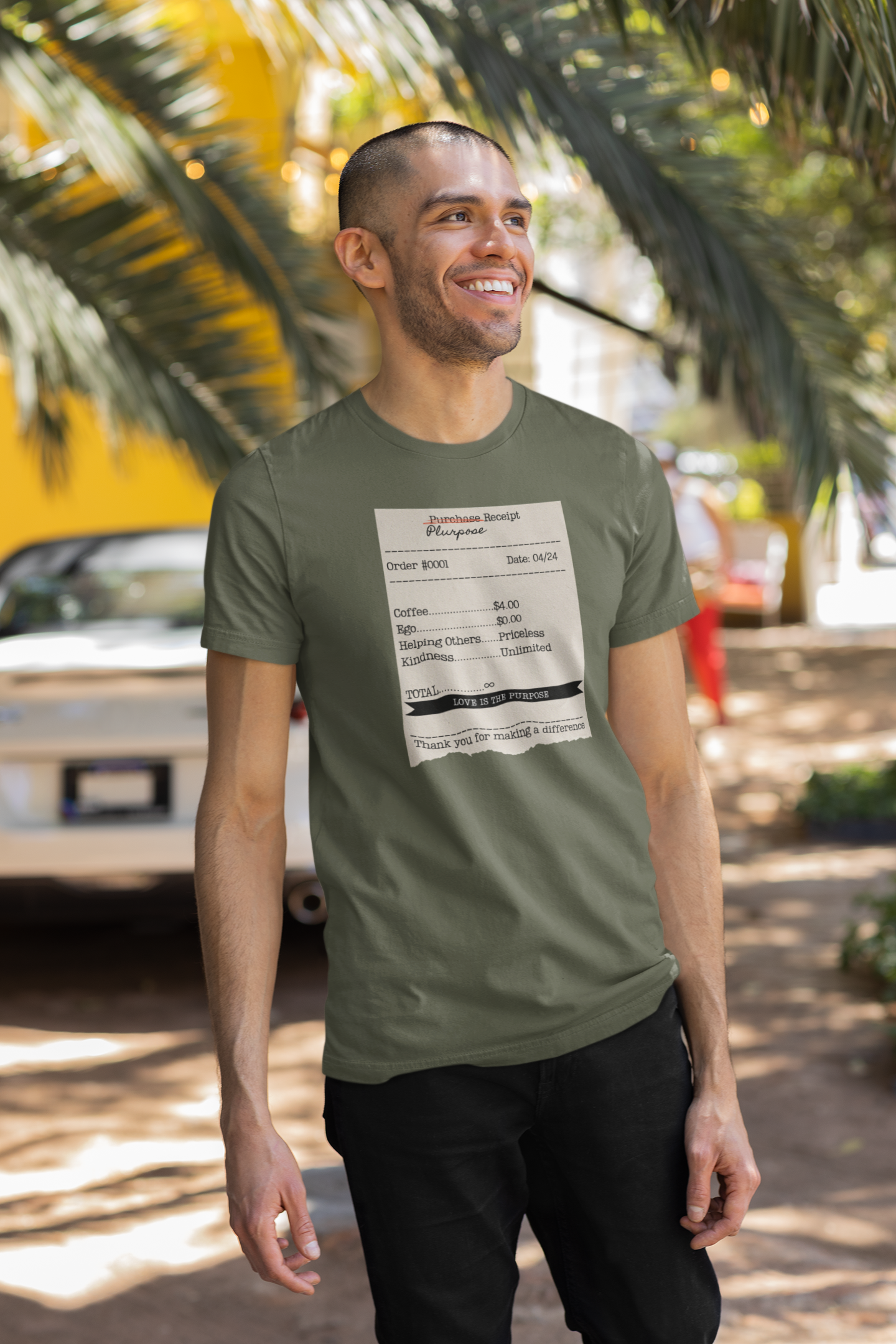 Receipt Tee – "Thank you for making a difference" Coffee Shop Tip Shirt