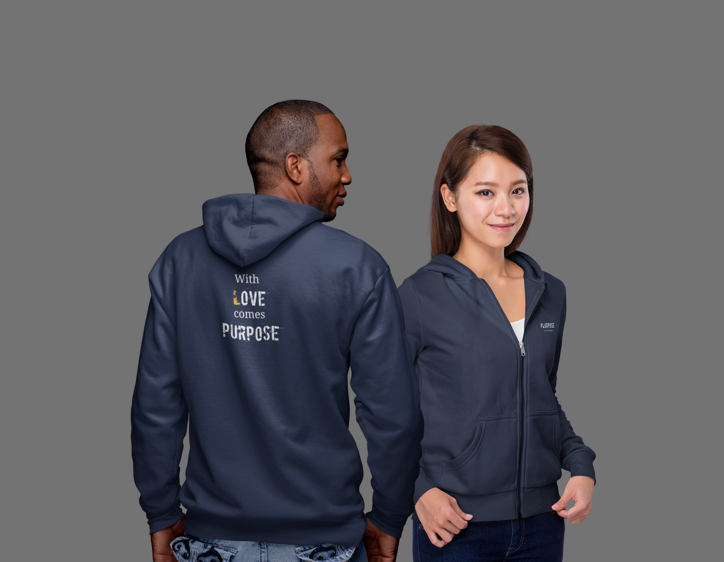 With Love comes Purpose - Unisex Zip Hoodie