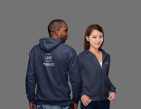 With Love comes Purpose - Unisex Zip Hoodie