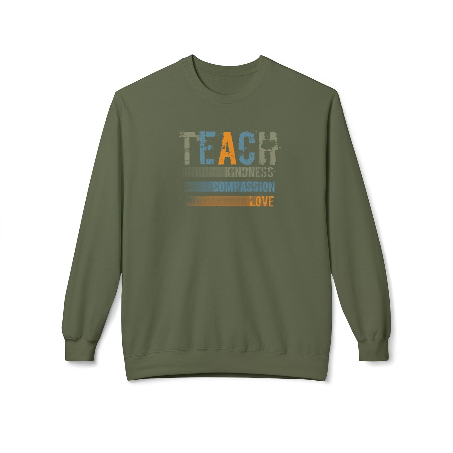 Teach Compassion - Unisex Fleece Crewneck Sweatshirt