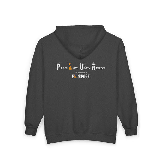 Unisex PLURpose Hoodie - Cozy Zip-Up Sweatshirt for Everyday Wear