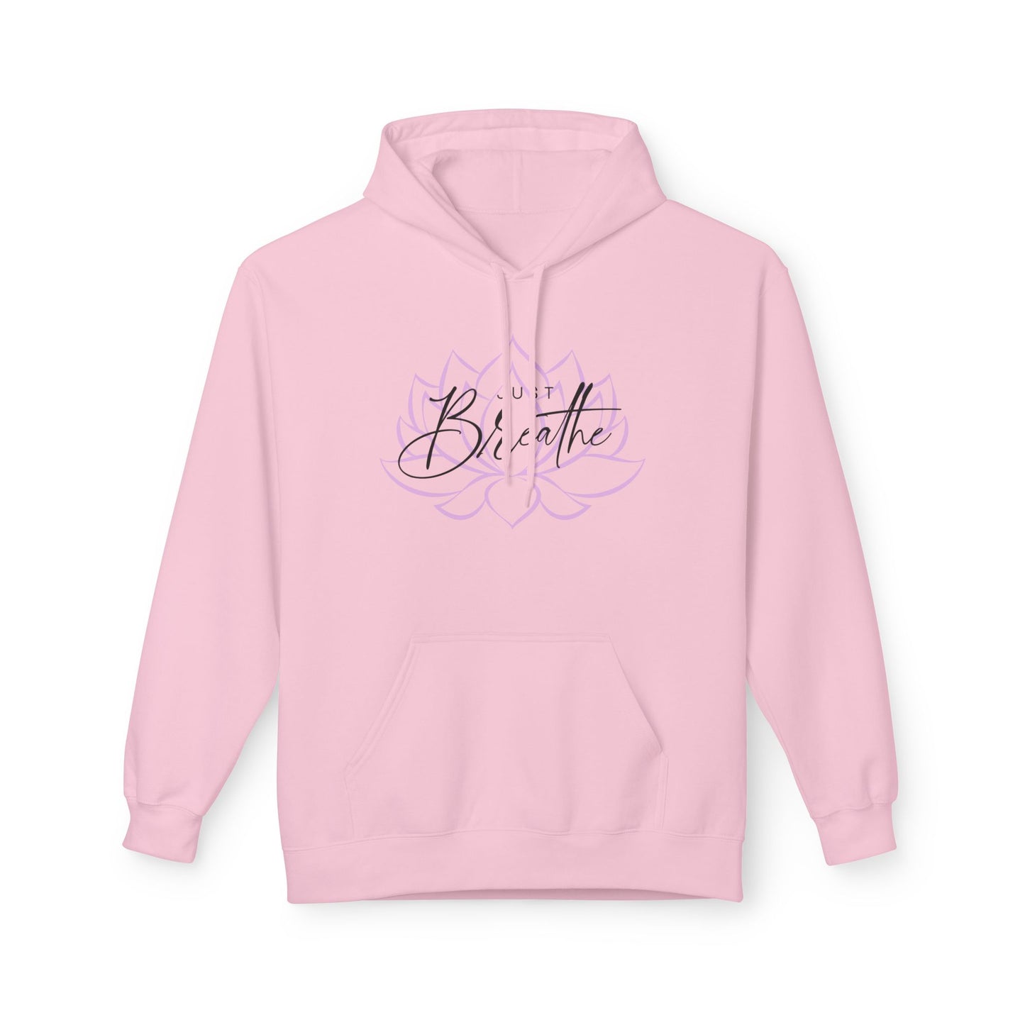 Just Breathe Lotus Flower- Cozy Inspirational Fleece Hoodie