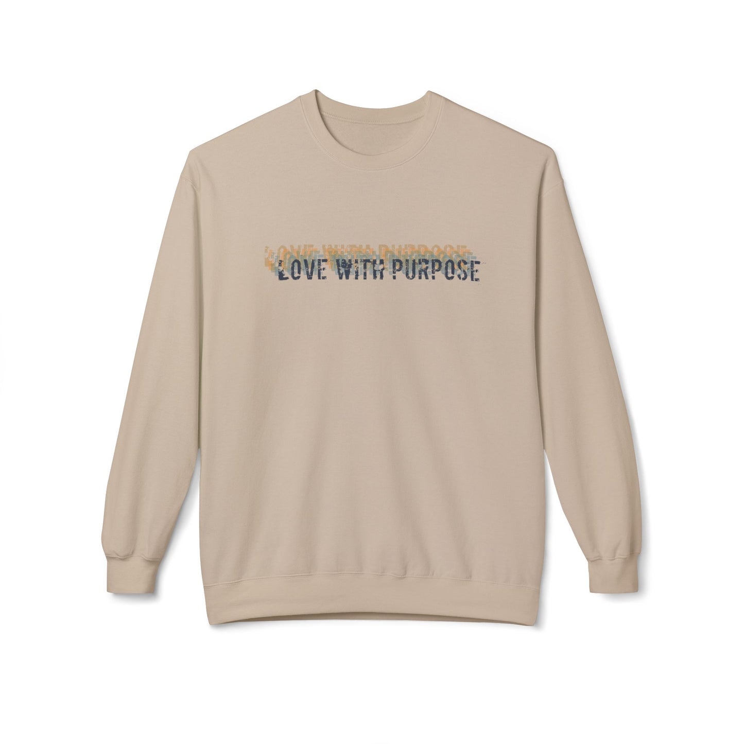 Love with Purpose- Unisex Fleece Crewneck Sweatshirt