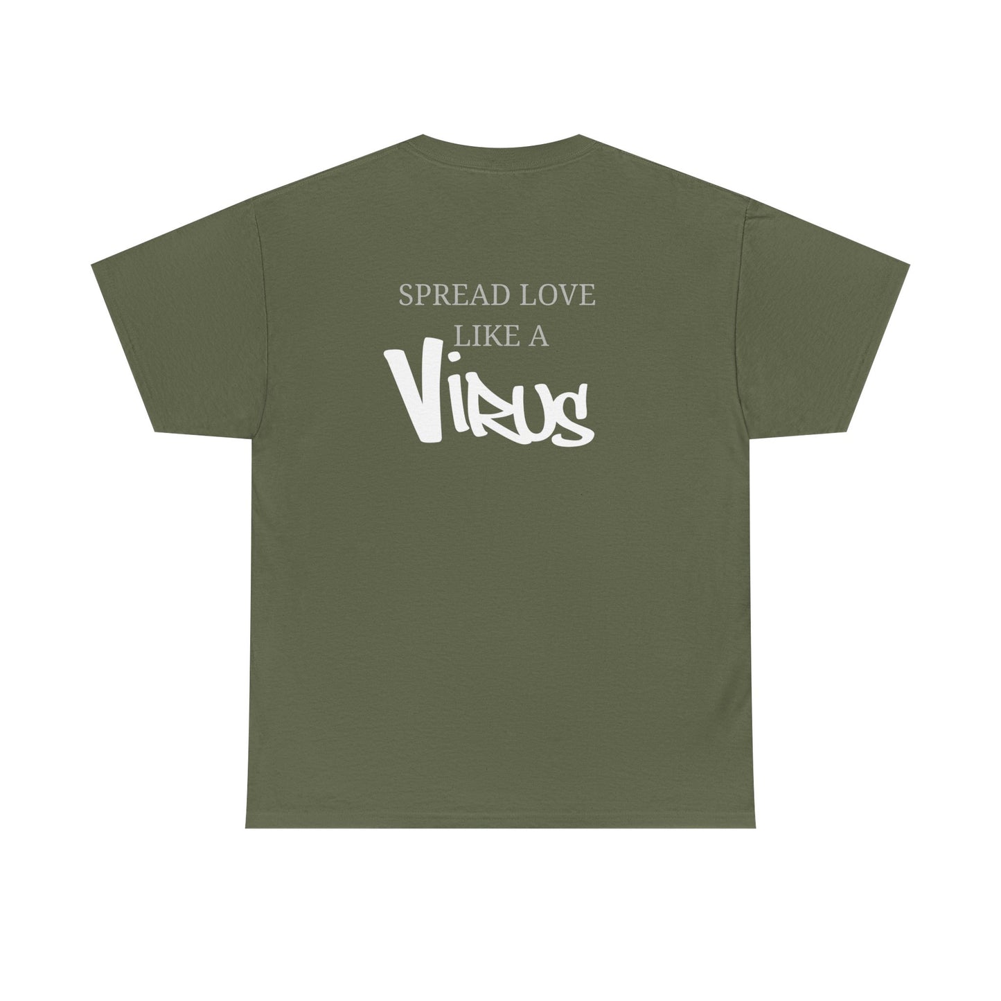 “Spread Love Like a Virus” White Graphic T-Shirt