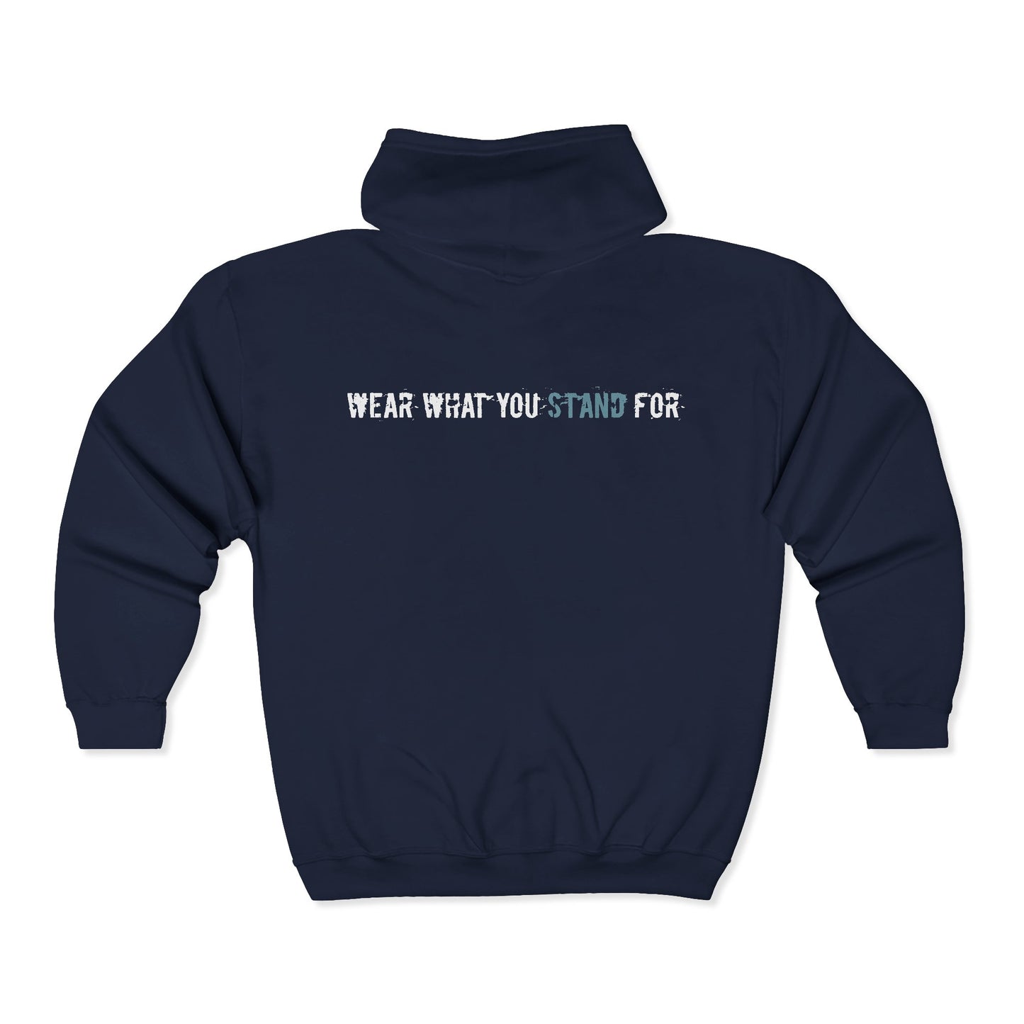 Zip Hoodie — "Plurpose" Front Logo & "Wear What You Stand For" Statement Back