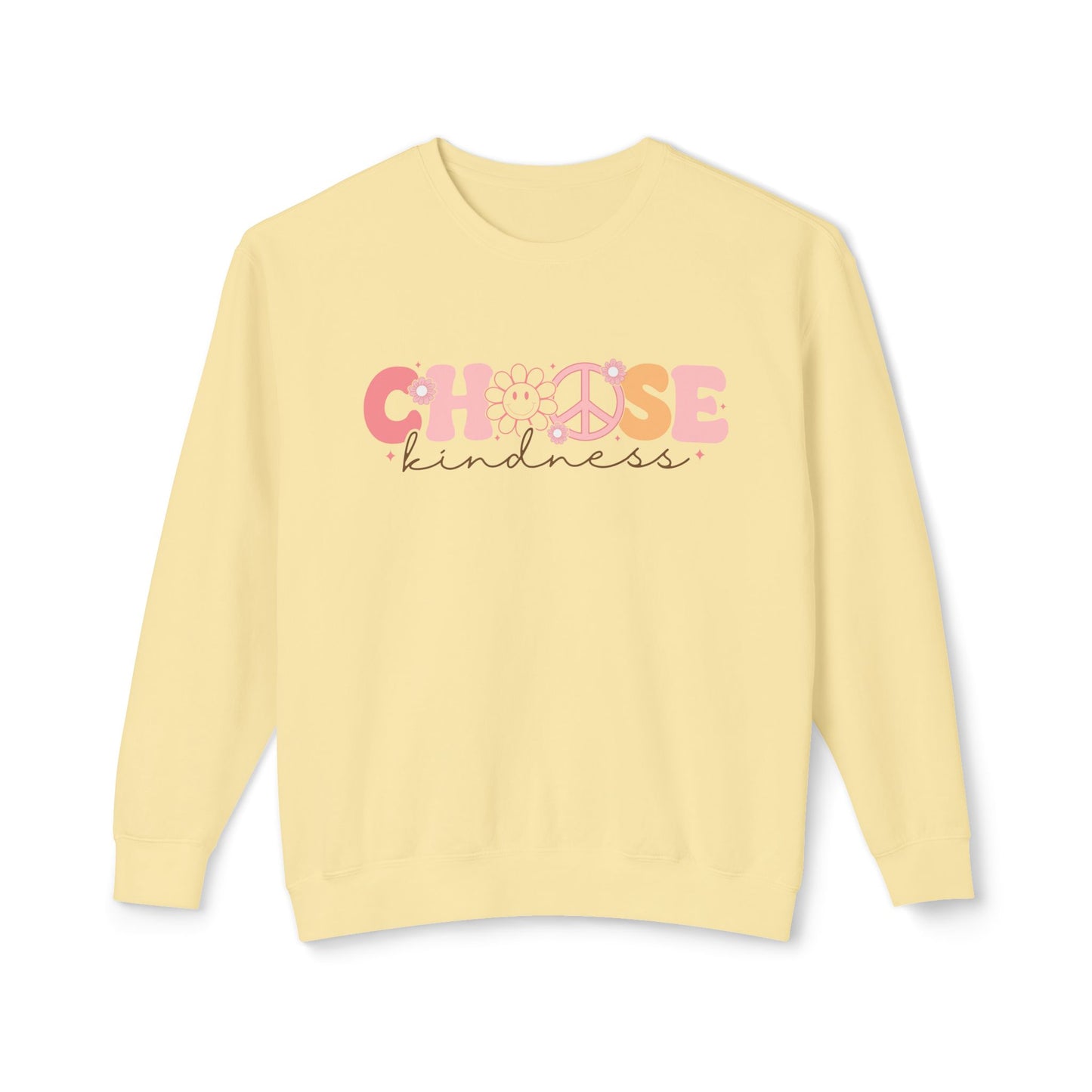 Pink - Choose Kindness - Lightweight Crewneck Sweatshirt