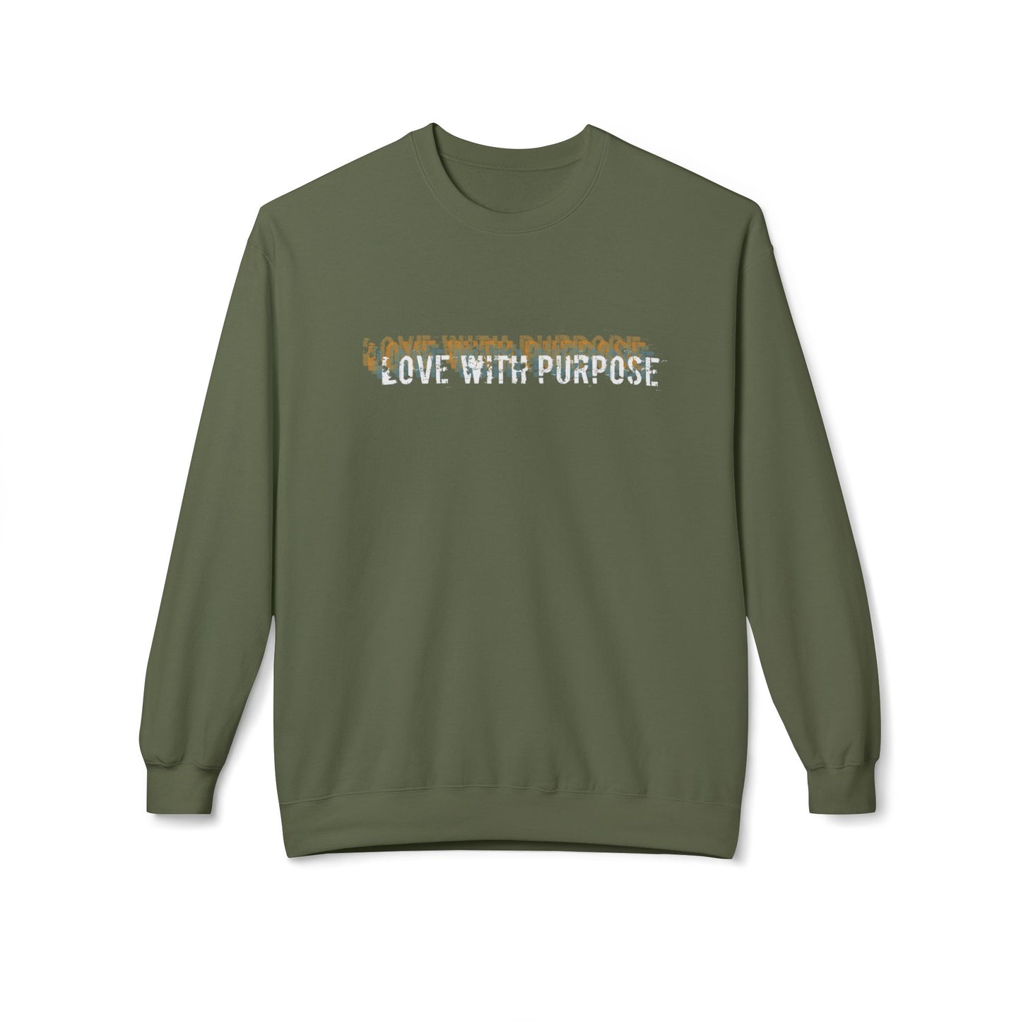 Love with Purpose- Unisex Fleece Crewneck Sweatshirt