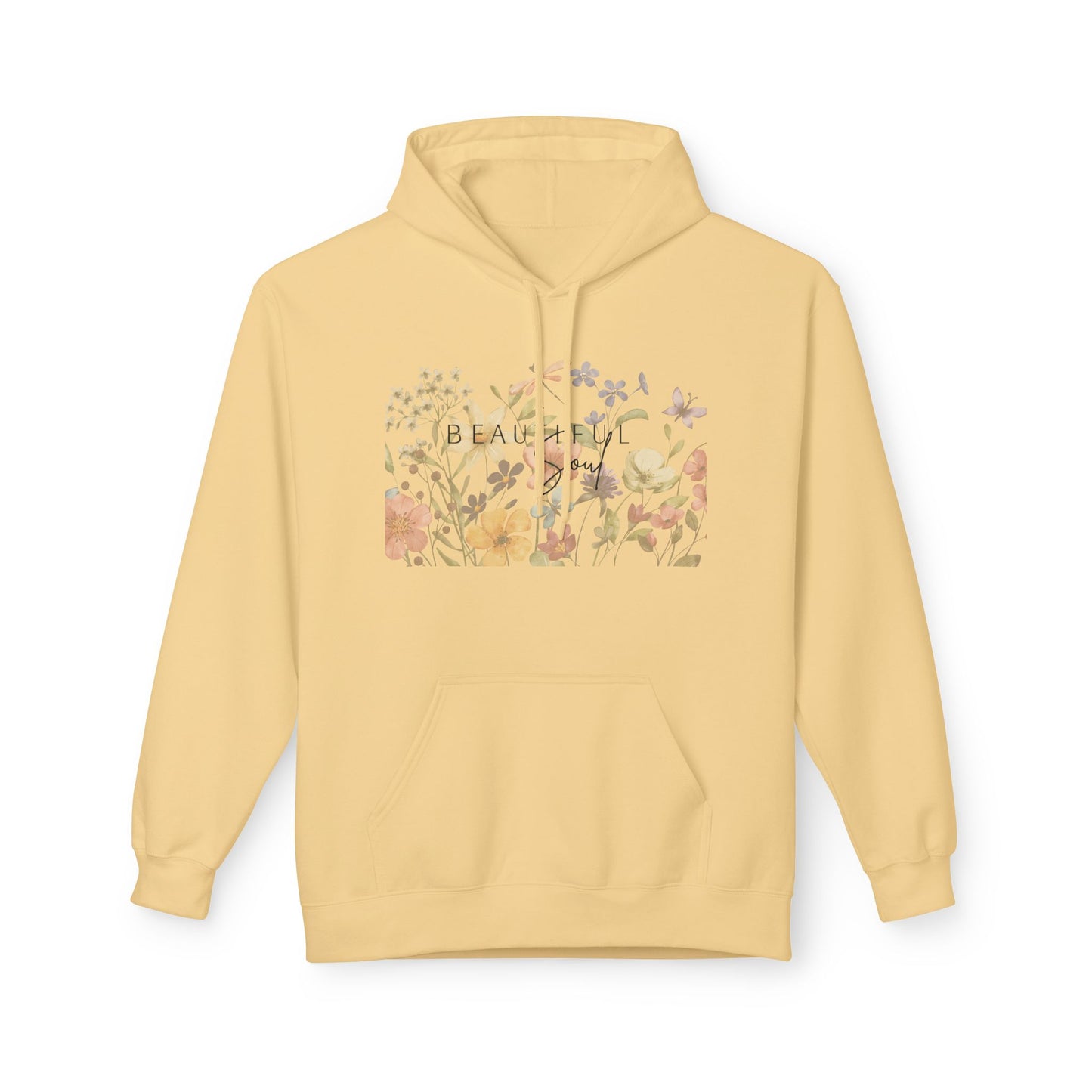 Beautiful Soul - Cozy Fleece, Floral Inspiration Hoodie