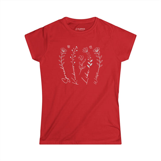 Floral Spread Love like Wildflowers - Women's Softstyle Tee