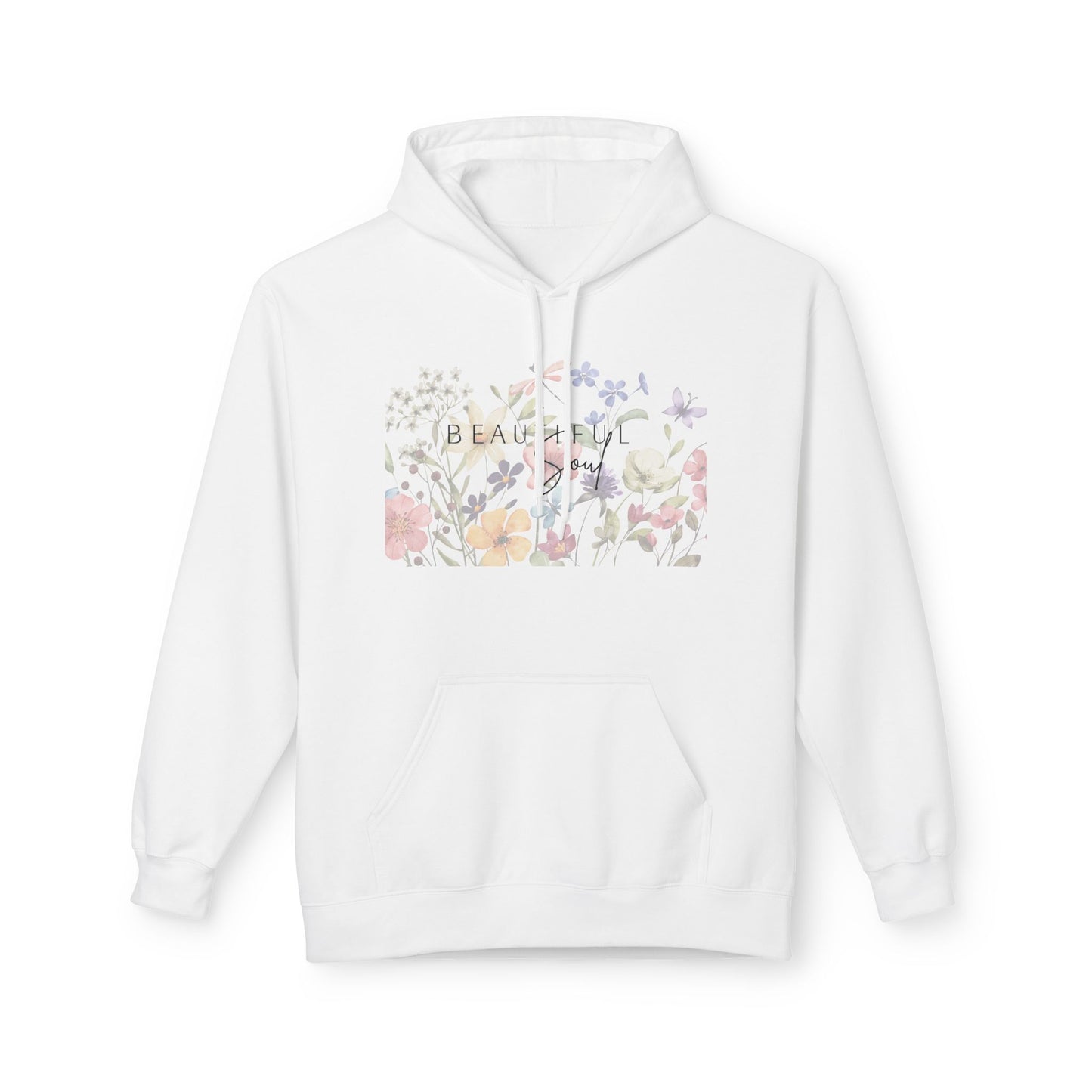 Beautiful Soul - Cozy Fleece, Floral Inspiration Hoodie